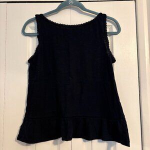 100% Cotton Loft Navy Sleeveless Blouse with Butterfly Back XS